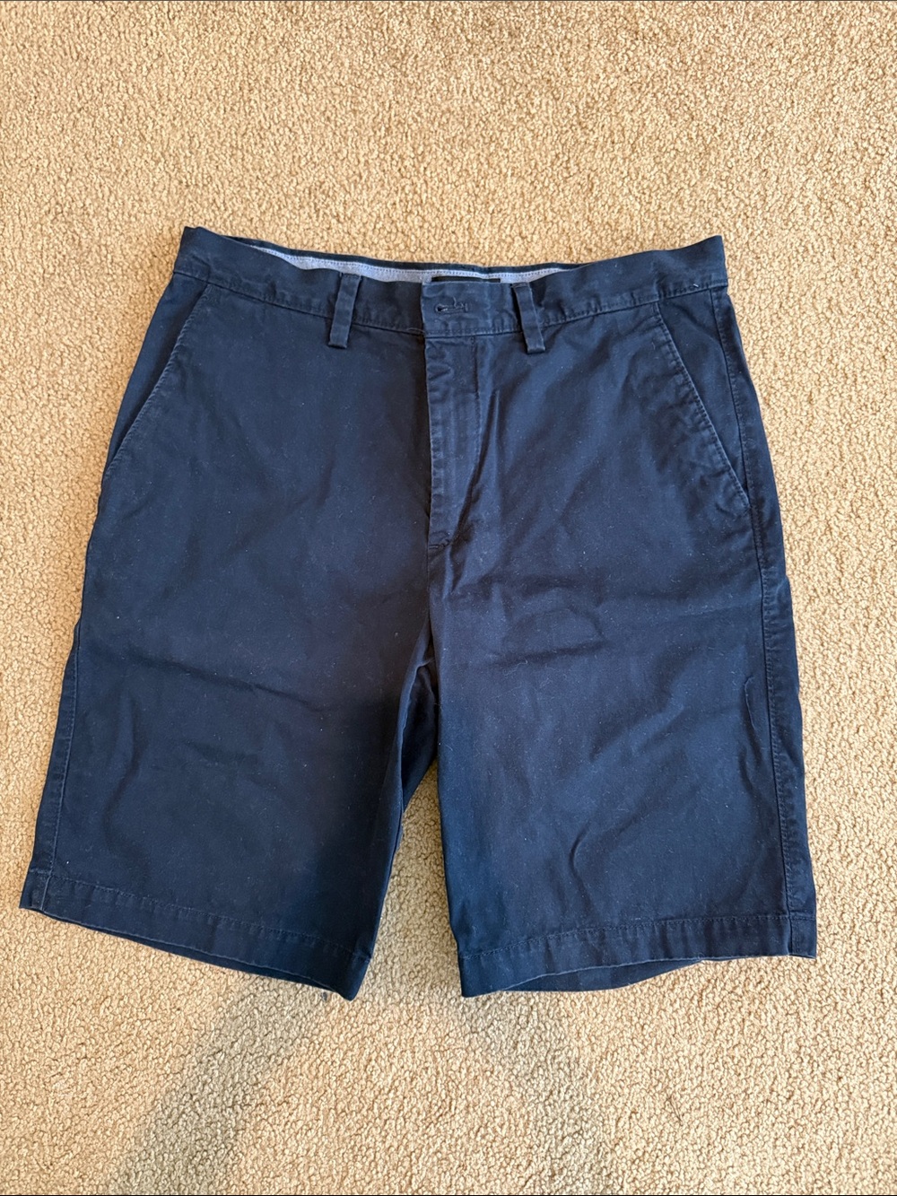 Banana Republic Dark Navy Flat-Front Chino Shorts